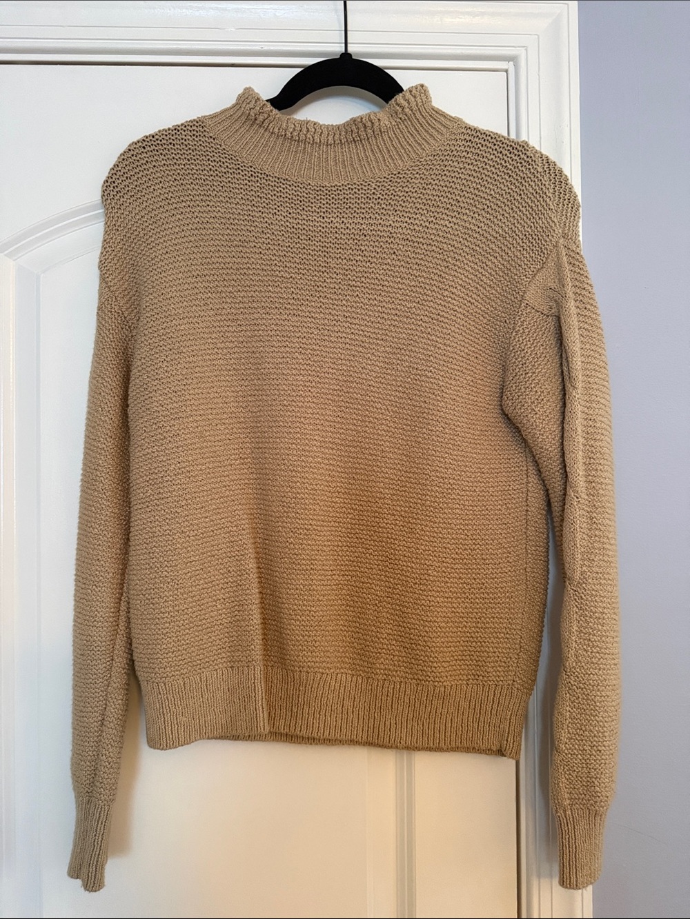 J. Crew Knit Mock-Neck Sweater in Tan